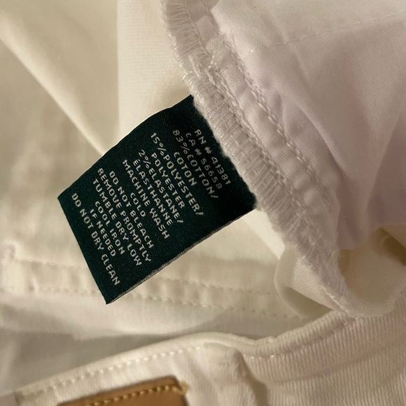NWT LRL Ralph Lauren Size 18W White Mid Rise Straight Leg Stretch Denim Jeans - Picture 9 of 13